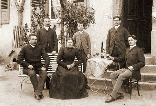 Alte Fotografie der Familie Zotz im 19. Jahrhundert